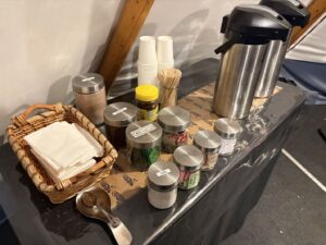 オーロラビレッジのティーピーの飲み物